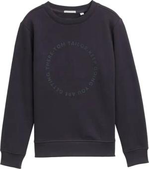 TOM TAILOR Jungen Sweatshirt mit Print, grau, Uni, Gr. 176