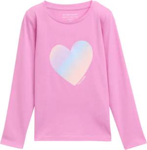 TOM TAILOR Mädchen Langarmshirt mit Herz-Print, rosa, Uni, Gr. 92/98