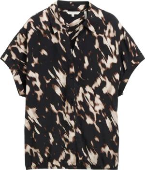 TOM TAILOR Damen Bluse mit Muster, braun, Animalprint, Gr. 44