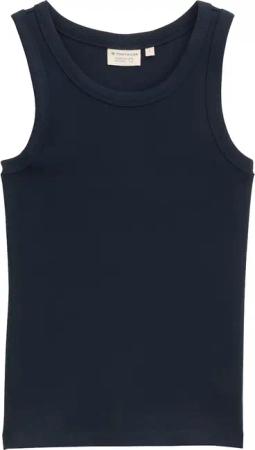 TOM TAILOR Damen Top mit Rippstruktur, blau, Uni, Gr. L