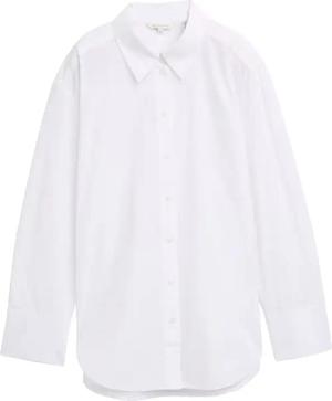 TOM TAILOR Damen Loose Fit Popeline Hemdbluse, weiß, Uni, Gr. 46