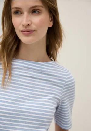 Cecil Damen Basic Kurzarmshirt in Blau, Gr: XS