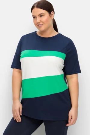 Sheego Funktionsshirt im Colourblocking, marine, Gr.40/42