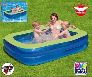 HAPPY PEOPLE® Planschbecken Family Pool blau, grün 200,0 x 150,0 x 50,0 cm