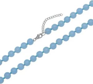 Unique Perlenkette Blaue Unique Kette aus Jade mit Silberverschluss PN0017