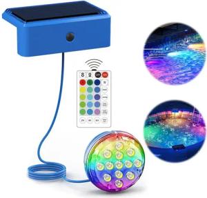QUBEBU Pool-Lampe Solar LED Poollicht, RGB