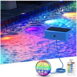 QUBEBU Pool-Lampe Solar LED Poollicht, RGB
