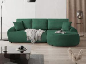 Beautysofa Ecksofa mit Kissen aus Bouclé-Stoff