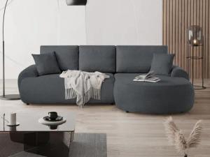 Beautysofa Ecksofa mit Kissen aus Bouclé-Stoff