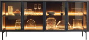 Compleo Kommode mit geriffelte Glasfront, Modern