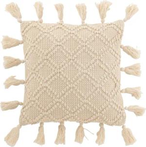 J-line Dekokissen Boho Dekokissen creme mit