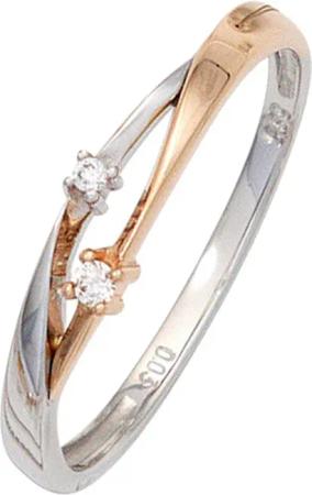 JOBO Diamantring, 585 Gold bicolor mit