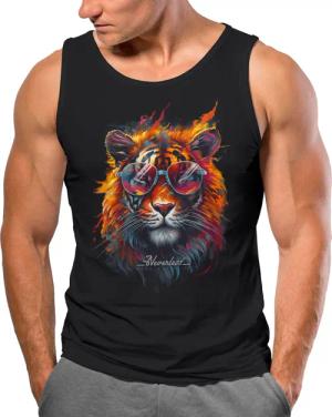 Neverless Tanktop Herren Tank-Top Tiger Print