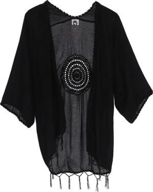 Guru-Shop Kimono Leichte offene Sommerbluse, bestickte..,