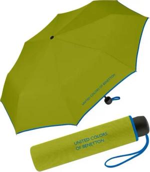 United Colors of Benetton Taschenregenschirm Super Mini - uni, leuchtende Modefarben mit kontrastreichem Saum