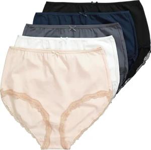 Ulla Popken Slip Maxislips 5er-Pack Spitzenkante