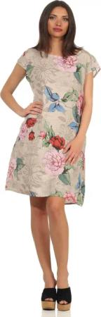 Mississhop Sommerkleid Damen Leinenkleid Kleid 100%