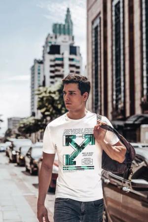 Neverless Print-Shirt Herren T-Shirt Text Print