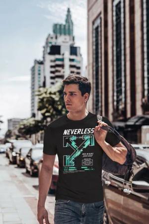 Neverless Print-Shirt Herren T-Shirt Text Print