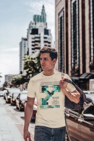 Neverless Print-Shirt Herren T-Shirt Text Print