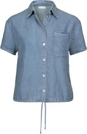 bianca Kurzarmbluse – Denim-Bluse mit Hemdkragen