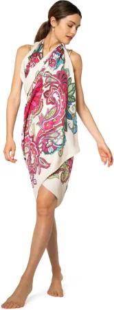 MayTree Modeschal Strandtuch Damen mit Blumendruck