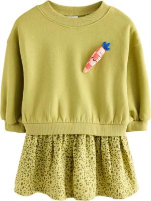 Next Sweatkleid Sweatshirtkleid mit Meshrock (1-tlg)
