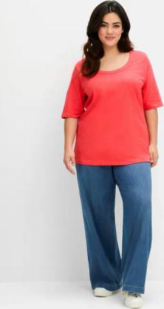 Sheego T-Shirt Rippshirt