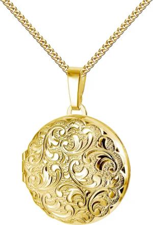 JEVELION Kette mit Anhänger Medaillon Gold