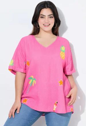 Angel of Style Druckbluse Musselin-Bluse oversized