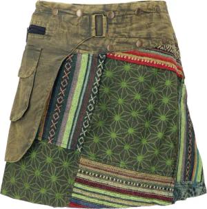 Guru-Shop Minirock Wickelrock, kurzer Rock, Cacheur,