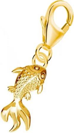 Goldene Hufeisen Charm-Einhänger Mini Goldfisch Karabiner