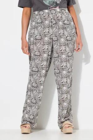 Ulla Popken Schlupfhose Hose Rose bedruckt