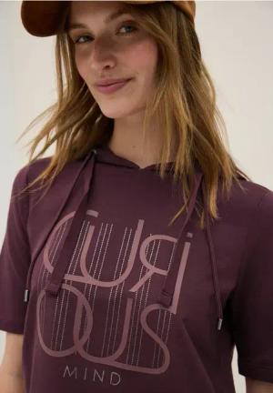 Cecil Damen Kapuzenshirt mit Wording in Rot, Gr: S