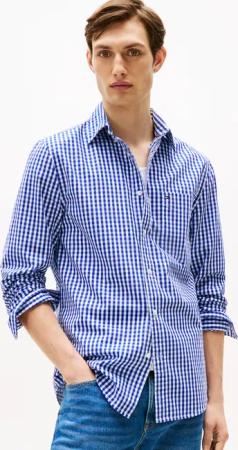 Tommy Hilfiger Langarmhemd "FLEX POPLIN GINGHAM SHIRT"