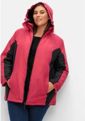 Funktions-Winterjacke mit Kontrastdetails, rot-schwarz, Gr.50