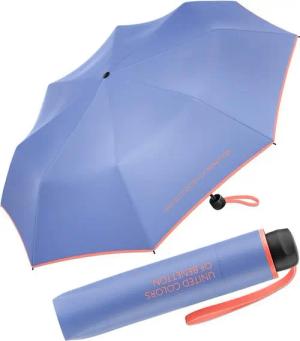 United Colors of Benetton Taschenregenschirm Super Mini HW 2022 - persian jewel, leuchtende Modefarben mit kontrastreichem Saum