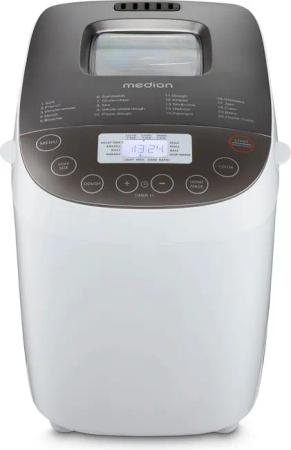 Medion Brotbackautomat "MD 12040, 20 Backprogramme, 3 Bräunungssufen, doppelter Knethaken", 20 Programme, 950 W, Bis zu 1600g Fassungsvermögen, Warmhaltefunktion, ILAG Beschichtung