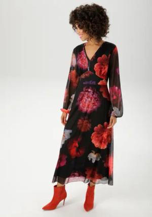 Aniston CASUAL Maxikleid, mit farbenfrohen, großflächigen Blüten bedruckt - NEUE KOLLEKTION