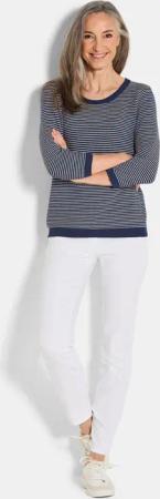 Strickpullover aus Baumwolle - marine / gemustert - Gr. 23 von Goldner Fashion