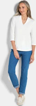 Basic-Shirt aus Interlock-Jersey - cremeweiß - Gr. 22 von Goldner Fashion