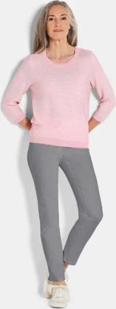 Strickpullover aus Baumwolle - rosé / gemustert - Gr. 22 von Goldner Fashion
