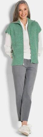 Strickweste mit Reißverschluss - hellgrün - Gr. 20 von Goldner Fashion