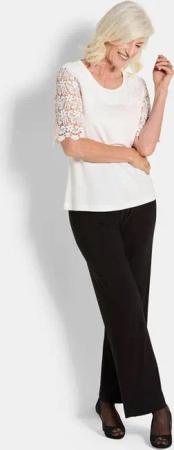 Shirt mit effektvoller Spitze - cremeweiß - Gr. 50 von Goldner Fashion
