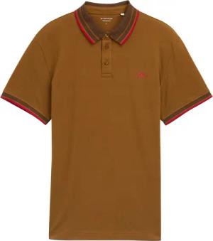 TOM TAILOR Herren Piqué Poloshirt mit Stretch, braun, Uni, Gr. L