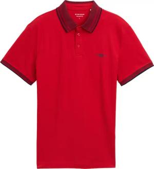 TOM TAILOR Herren Piqué Poloshirt mit Stretch, rot, Uni, Gr. S