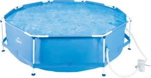 CRIVIT Metal-Frame-Pool, Ø 300 x H 76 cm, inkl. Filterpumpe