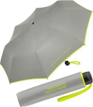 United Colors of Benetton Taschenregenschirm Super Mini HW 2022 - forest fog, leuchtende Modefarben mit kontrastreichem Saum