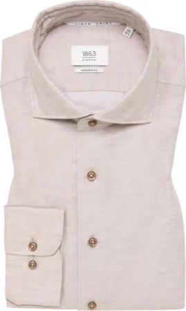 MODERN FIT Linen Shirt in nude unifarben