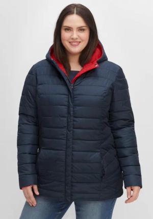 Sheego Wendejacke mit Kapuze, beidseitig tragbar, nachtblau, Gr.46